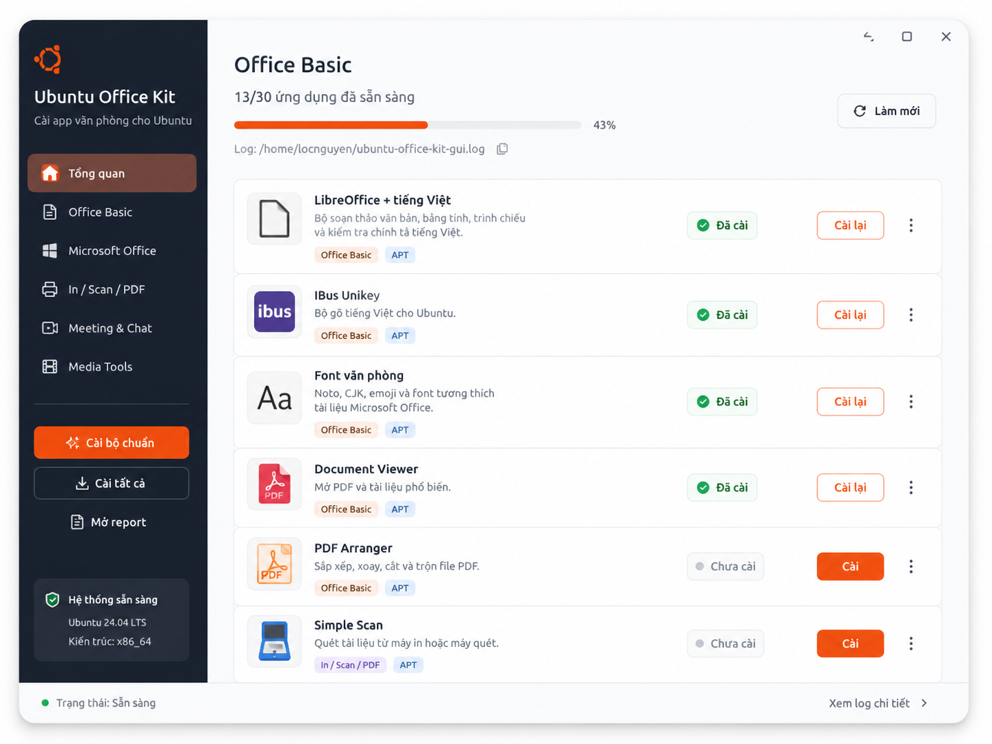 Sysora Ubuntu Office Kit desktop dashboard